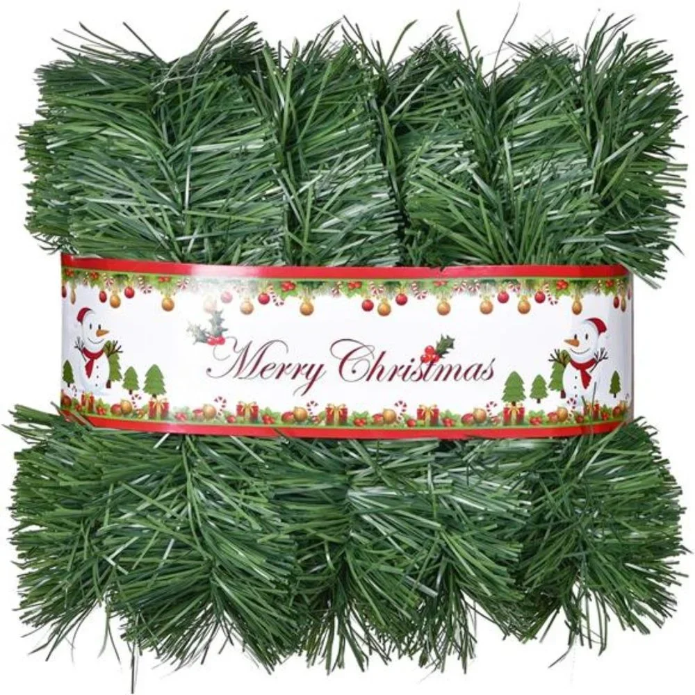 16.5 Ft Christmas Garland Decorations with 50 LED Light, Green